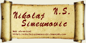 Nikolaj Simeunović vizit kartica